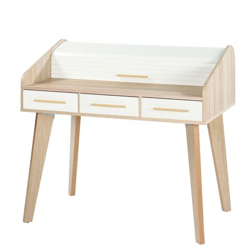 Simmob Blanc Bureau 3 Tiroirs Twist