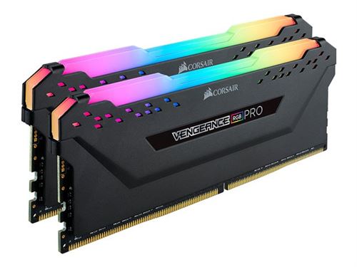 CORSAIR Vengeance RGB PRO - DDR4 - kit - 32 Go: 2 x 16 Go - DIMM 288 broches - 2666 MHz / PC4-21300 - CL16 - 1.2 V - mémoire sans tampon - non ECC - noir