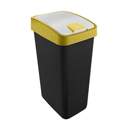 Keeeper poubelle avec couvercle étui à rabat magnétique 45 l, plastique, capri jaune, 40 x 61,5 x 30 cm 1060520200000