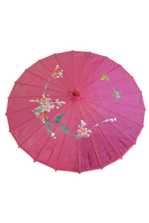ombrelle chinoise tissu rouge 82 cm