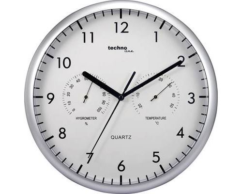 Techno Line WT 650 &agrave; quartz Horloge murale 26 cm argent