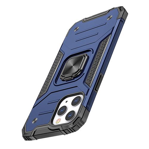 Housse de protection en TPU avec support de bague magnétique pour iPhone 12 Pro Max 6,7” - Bleu Marin