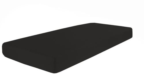 Dormisette Q37, Drap-housse en jersey fin Mako, dimensions 180-200 x 200 cm, noir