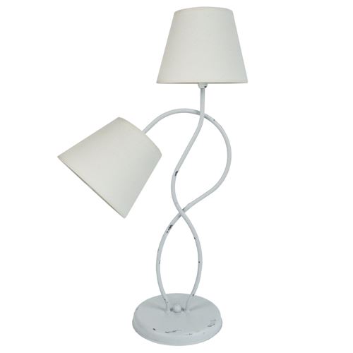 Balazuc lampe a poser acier cérusée 40x40x65 cm - blanc tosel 63867