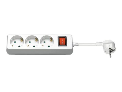 goobay NK 300S-300 CS - Unité de distribution d'alimentation - CA 250 V - 3500 Watt - entrée : alimentation - connecteurs de sortie : 3 - 3 m cordon - blanc