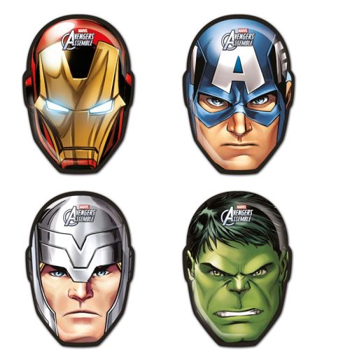 6 masques carton mighty avengers