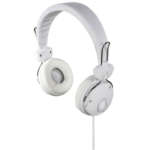 Casque Fun4Phone, supra-aural, micro., câblage uni-latéral, blanc