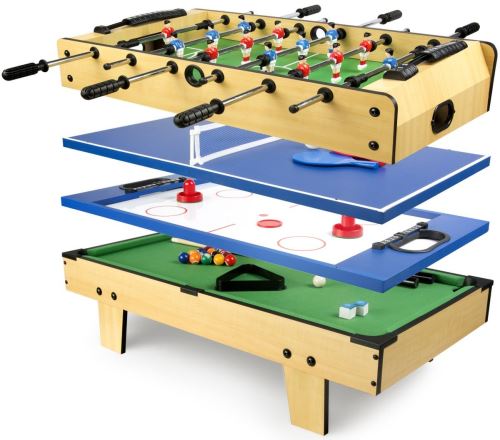 Table de jeu 4 en 1 Baby-foot, Billard Tennis de table, Hockey