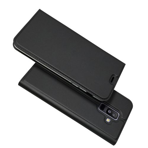 Etui en PU porte-cartes auto-absorbé noir pour votre Samsung Galaxy A6+ (2018)/A9 Star Lite