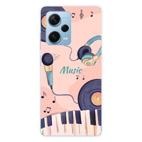 Coque en silicone imprimée compatible Xiaomi Redmi Note 12 Pro Plus Accords en couleur