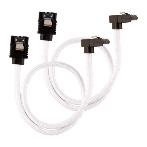 corsair corsair premium sleeved sata-kabel gewinkelt 30cm - weiß noir