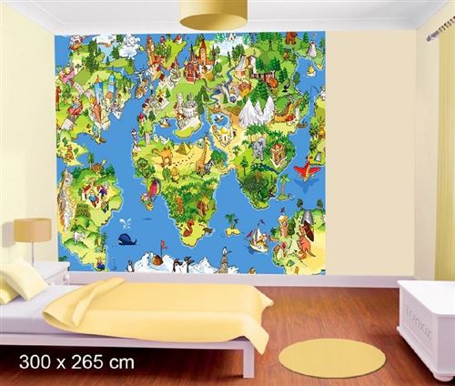HOMEMANIA Murales Kids - Murale - pour Chambre des Enfants - Multicolore, 300 x 265 cm