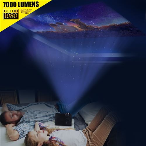 Projecteur LED Portable Full 1080P HD 3D Cinéma Maison Cinéma AV / VGA / USB / SD / TV Beamer Réglementations européennes