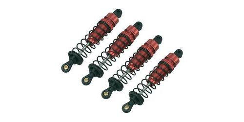 Reely 1:10 Amortisseur à pression d'huile en aluminium rouge (métallisé) avec ressorts noir 90 mm 4 pc(s)