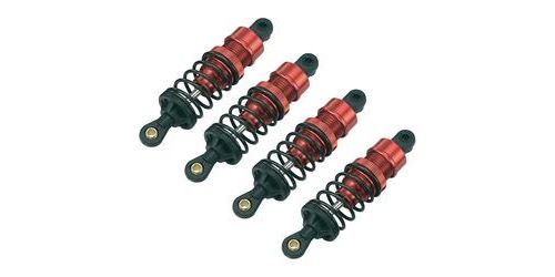 Reely 1:10 Amortisseur à pression d'huile en aluminium rouge (métallisé) avec ressorts noir 65 mm 4 pc(s)