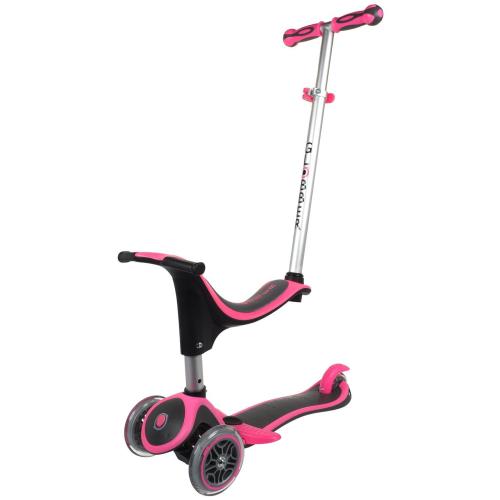 Trottinette Globber EVO 4 en 1 Plus Gris et Rose néon