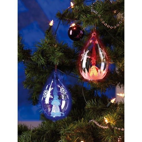 Décorations lumineuses en verre soufflé, lot de 2