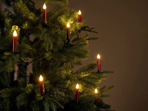 10 bougies LED à piles télécommandées pour sapin de Noël