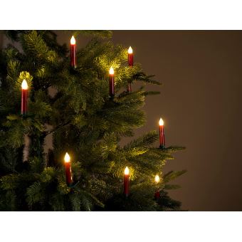 Bougies à LED pour sapin de Noël avec télécommande infrarouge - x30 - rouge  - Achat & prix