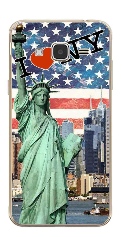 Coque TPU gel souple Samsung Galaxy J3 (2016) design New York 4 avec cœur rouge
