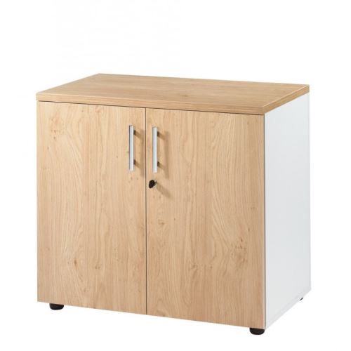 Armoire De Bureau Basse 2 Portes Blanc Chene Clair Ineo Achat Prix Fnac