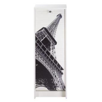 Classeur A Rideau Blanc Rideau Imprime Coloris Tour Eiffel