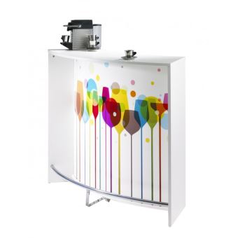 Meuble Bar Comptoir De Cuisine Accueil Blanc Verres Achat Prix Fnac
