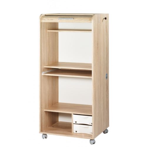 Armoire Informatique Mobile Chêne Naturel 2 Tiroirs Blog