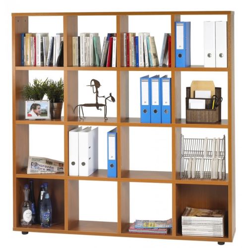 Rayonnage 16 Cases Cubiques 4 Coloris Grosse Epaisseur - Coloris - Merisier