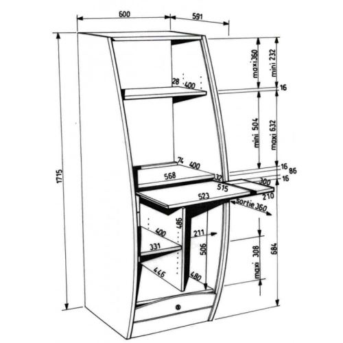 Armoire Informatique Galbee Largeur 60 Cm Taupe Achat Prix Fnac