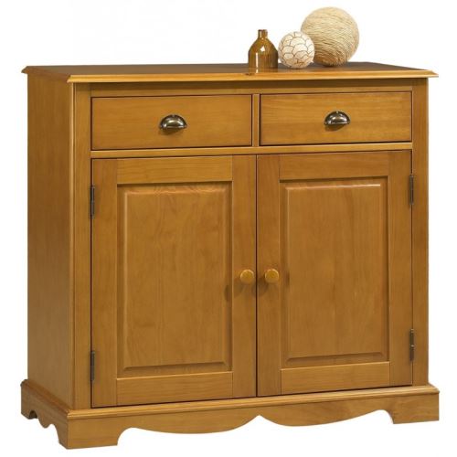 Bahut Buffet Pin Miel de Style Anglais 2 Portes