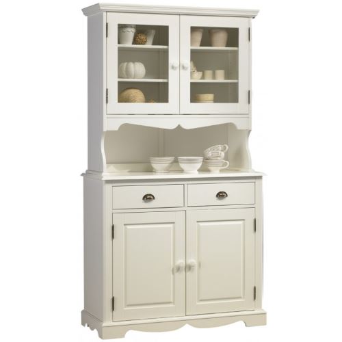 Buffet Vaisselier Blanc 4 Portes de Style Anglais