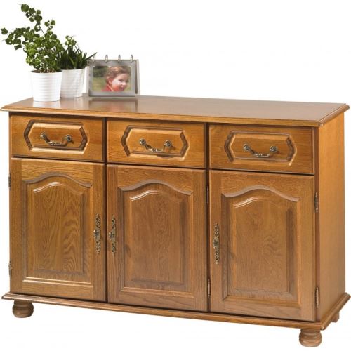 Buffet Bas Chêne 3 Portes 3 Tiroirs