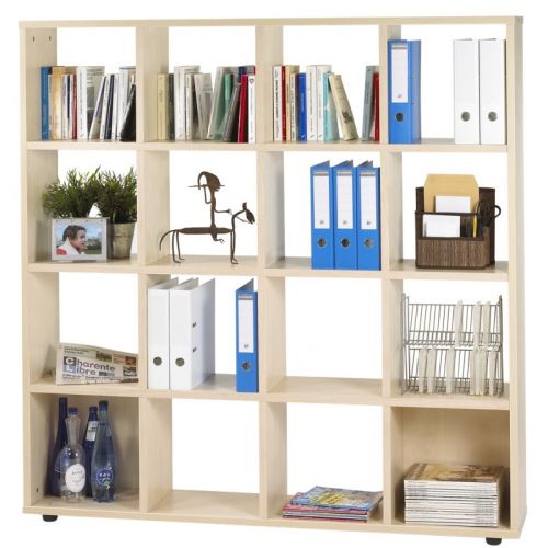 Rayonnage 16 Cases Cubiques 4 Coloris Grosse Epaisseur - Coloris - Erable