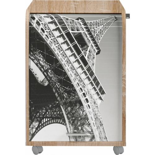 Caisson de Bureau Chêne Naturel Dossiers Supendus Tour Eiffel