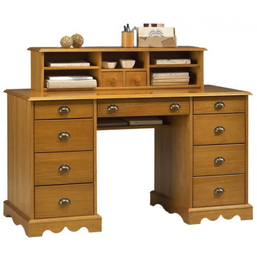 Bureau du Notaire Pin Massif Miel de Style Anglais