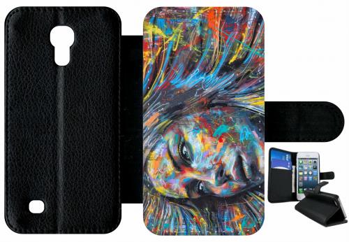 Etui À Rabat Samsung Galaxy S4 Mini Réf I9190 Visage En Couleur