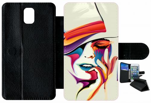 Etui À Rabat Samsung Galaxy Note 3 Visage Abstrait