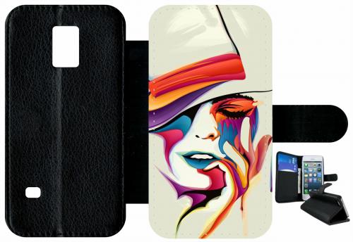 Etui À Rabat Samsung Galaxy S5 Mini Visage Abstrait