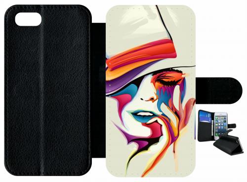 Etui À Rabat Apple Iphone 7 Visage Abstrait