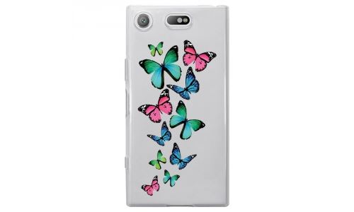 Coque souple pour Sony Xperia XZ1 Compact avec impression Motifs papillons colorés