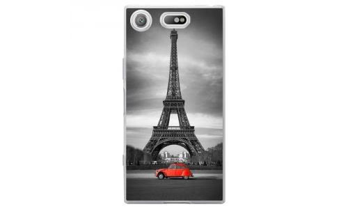 Coque souple pour Sony Xperia XZ1 Compact avec impression Motifs Paris et 2CV rouge