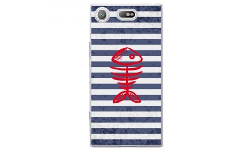 Coque souple pour Sony Xperia XZ1 Compact avec impression Motifs squelette poisson