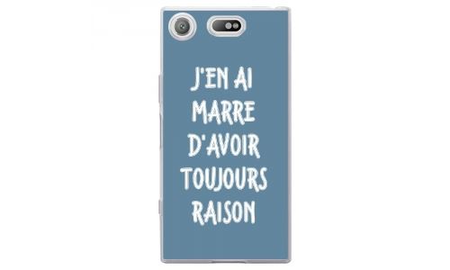 Coque souple pour Sony Xperia XZ1 Compact avec impression Motifs marre d'avoir raison bleu