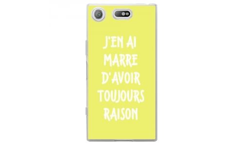 Coque souple pour Sony Xperia XZ1 Compact avec impression Motifs marre d'avoir raison jaune
