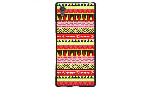 Coque souple pour Sony Xperia XA1 Ultra avec impression Motifs aztèque jaune et rouge