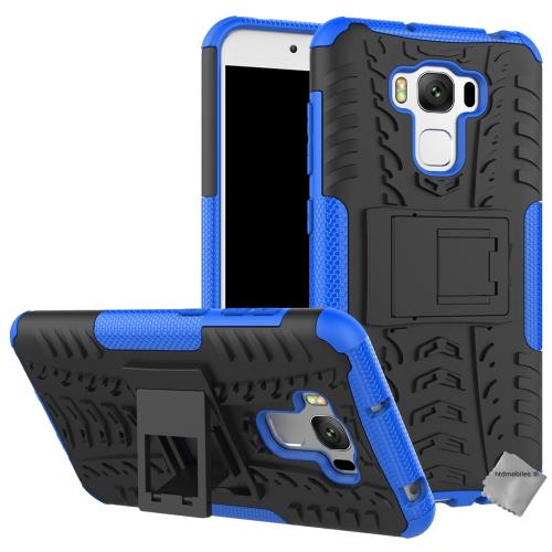 Housse etui coque anti choc pour Asus Zenfone 3 Max Plus ZC553KL avec verre trempe - BLEU
