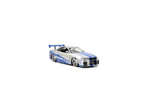Jada Toys - Fast & Furious 1/32 2002 Nissan Skyline GTR R34 *argent/bleu* métal