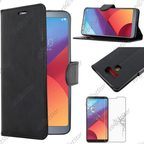 ebestStar ® pour LG G6 H870, G6 Dual - Housse Portefeuille Coque Etui Folio Simili Cuir avec Film protection écran en VERRE Trempé, Couleur Noir [Dimensions PRECISES de votre appareil : 148.9 x 71.9 x 7.9 mm, écran 5.7'']