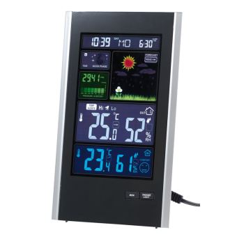Station météo radiopilotée avec capteur extérieur et écran couleur -  Portrait - Station météo thermomètre pluviomètre - Achat & prix
